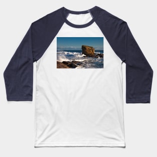 Rough Sea at Charlies Garden, Seaton Sluice Baseball T-Shirt